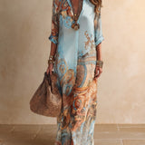 Amalfi | Baroque Print Maxi Shirt Dress