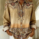 Amelie | Vintage Floral Button-Front Blouse