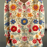 Andreze | Floral Print Button-Front Top