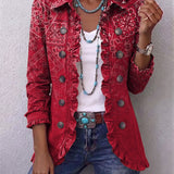 Aria | Red Paisley Ombre Shirt Jacket