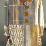 Artisan | Patchwork Collared Relaxed Top