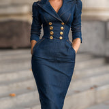 Ashford | Structured Denim Midi Dress