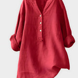 Astra | V-Neck Cotton-Linen Blouse