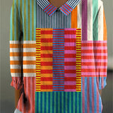 Atelier | Patchwork Collared Relaxed Fit Top