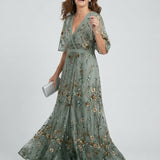 Aurelia | Abito Maxi Halter Floreale Fluido