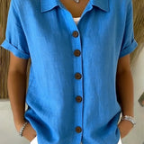 Aurelia | Classic Short-Sleeve Button-Front Shirt