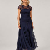 Aurelie | Abito Midi Chiffon Scollo Rotondo