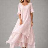 Aurore | Abito Maxi Chiffon Stratificato Fluido