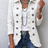 Camellia | Ivory Embroidered Relaxed Button Top