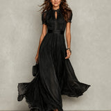 Celestina | Abito Maxi Collo Arricciato Plissettato