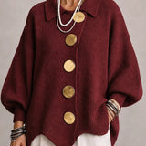 Cordova | Oversized Ribbed Cardigan with Scalloped Hem