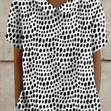 Dotelle | Black and White Polka Dot Shirt