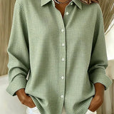 Gingham | Relaxed Button-Front Blouse