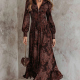 Isadora | Paisley Maxi Dress with Defined Waist