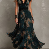 Isoletta | Abito Maxi Tiered Floreale Chiffon