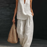 Isotta | Halter Neck White Two-Piece Ensemble