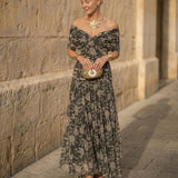 Ivory | Abito Maxi Chiffon Plissettato Fluido