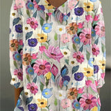 Katia | Floral Print Relaxed Collar Top