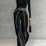 Keswick | Black Two-Piece Dress with Contrast Trim
