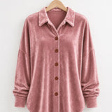 Lorena | Velvet Button-Front Shirt