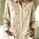 Marlise | Khaki Dotted Print Relaxed Blouse