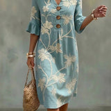Matilda | Floral Button-Front Midi Dress