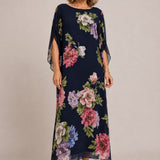 Meridea | Abito Maxi Chiffon Floreale Fluido