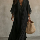 Meridian | V-Neck Midi Dress with Bat Sleeves