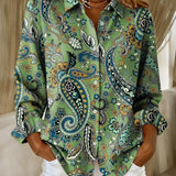 Nalida | Paisley Print Relaxed Button Blouse