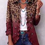 Olympe | Leopard Print Blazer with Scalloped Hem