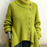 Rivet | Lime Ribbed Knit with Asymmetric Closure
