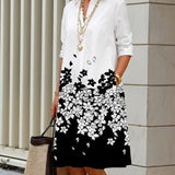 Rosalia | Abito Midi Floreale Drappeggiato