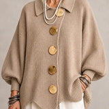 Sable | Oversized Cardigan with Scalloped Hem