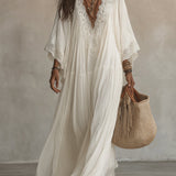 Serenade | V-Neck Maxi Dress with Bat Sleeves