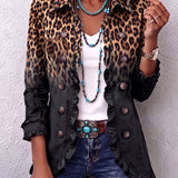 Slate | Ombre Leopard Print Structured Blazer