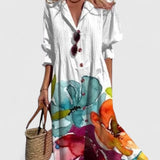 Solstice | Abito Midi Boho Motivo Floreale
