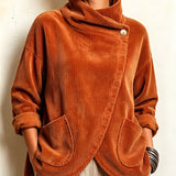 Soren | Rust Corduroy Crossover Neck Top